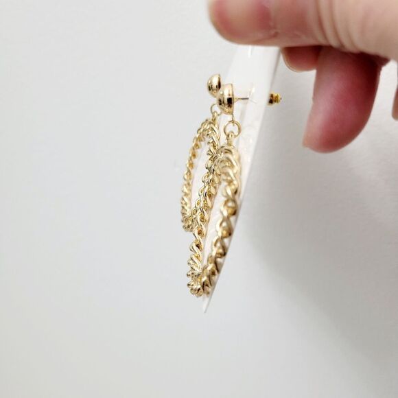 Brand New Forever 21 Gold Tone Hoops Earrings - Picture 5 of 7